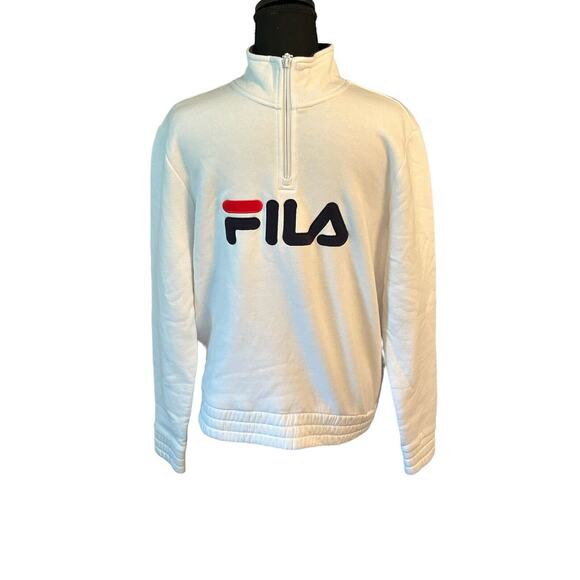 Fila‎ Pullover Jacket Womens Small White Quarter Zip - Picture 1 of 7